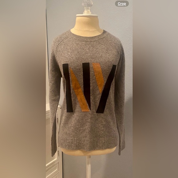 Madewell NY New York Sweater; Merino Wool, Leather - Picture 2 of 7